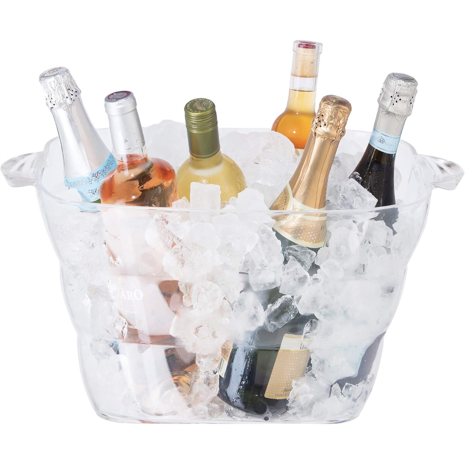 Wine Beer Images - Clear Acrylic Party Tub with Handles