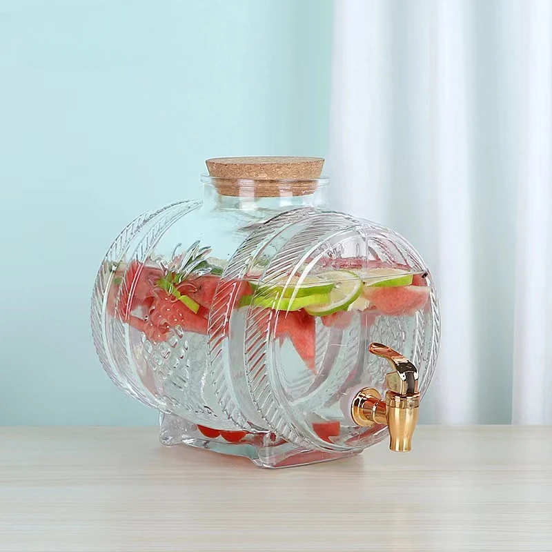 Wine Beer Whiskey - 1L Beverage Barrel with Faucet Embossed