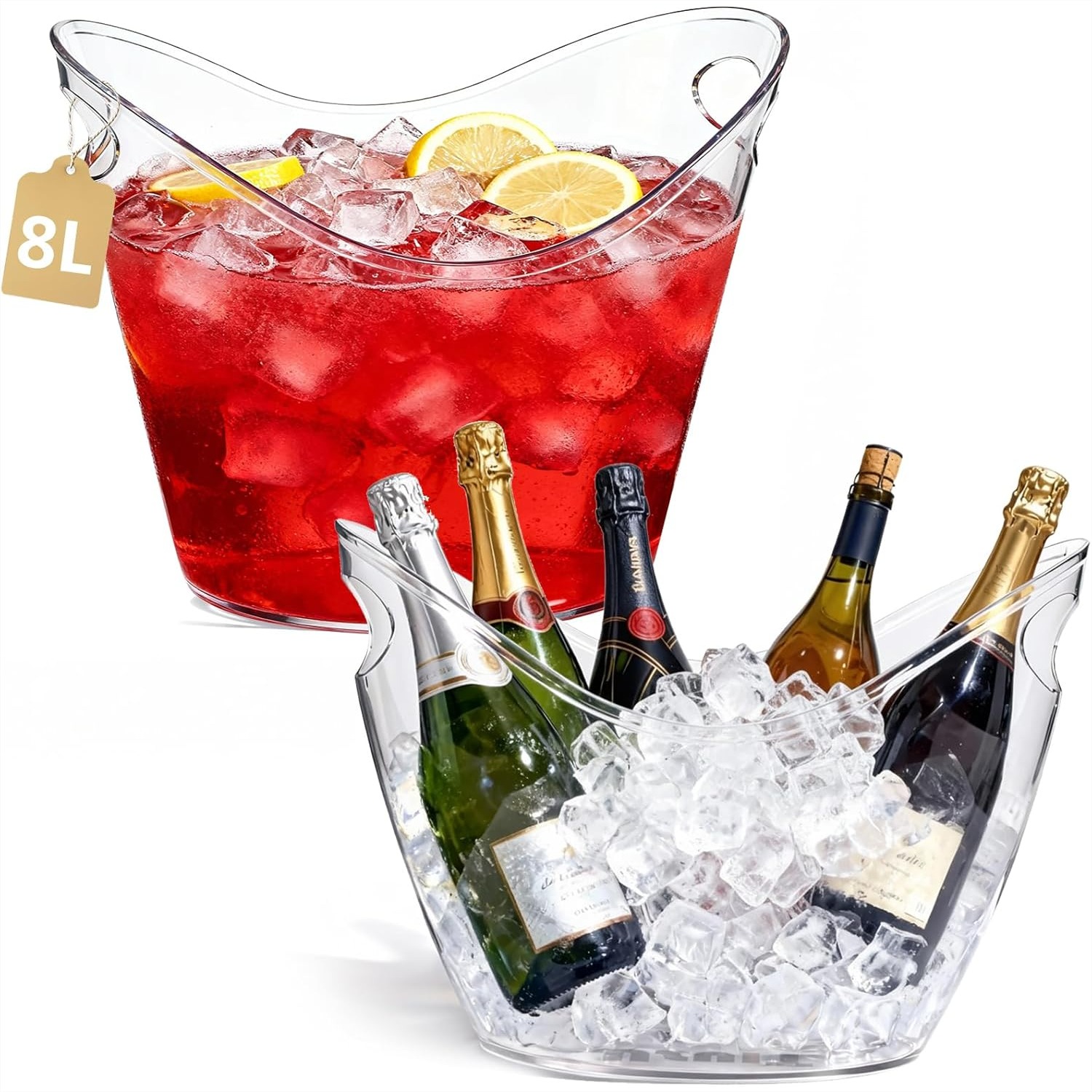 Wine Beer Images - 8L Clear Acrylic Ice Bucket for