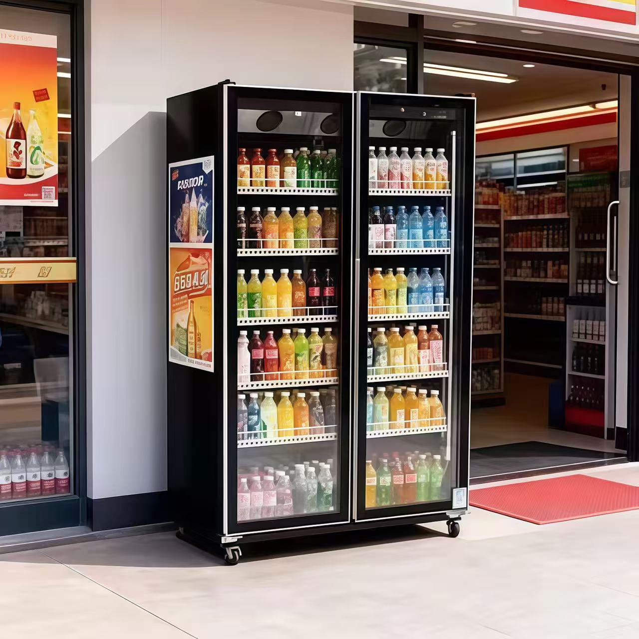 Beer & Wine Grab - Double-door Air-cooled Refrigerator Beverage Display Cabinet,