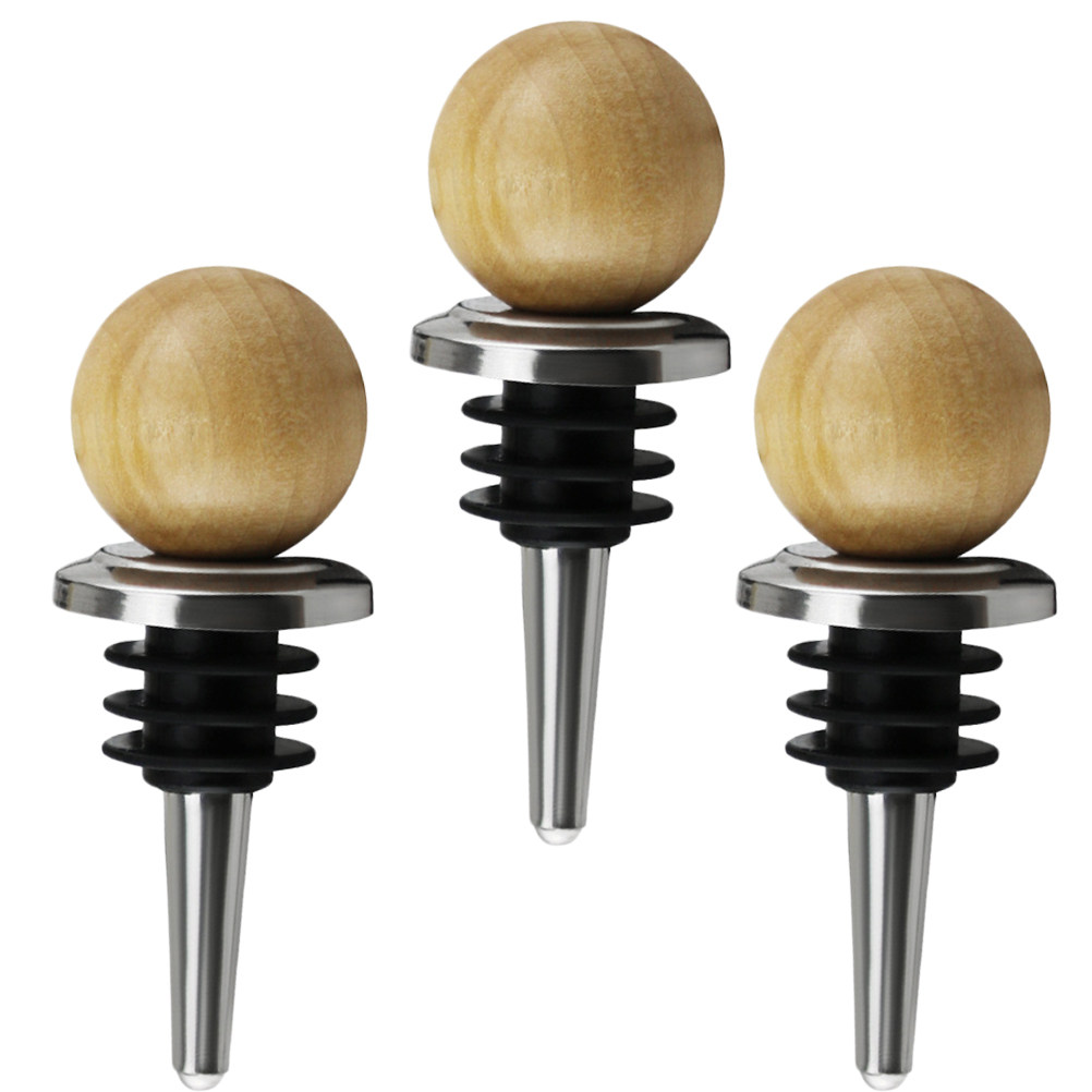 Wine Beer Food - 3Pcs Stainless Steel Wine Stoppers with