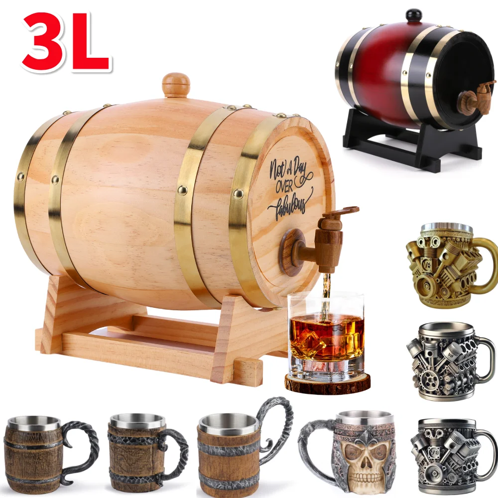 3L Wooden Whiskey Barrel with  – обзор и цена Wine Beer Whiskey
