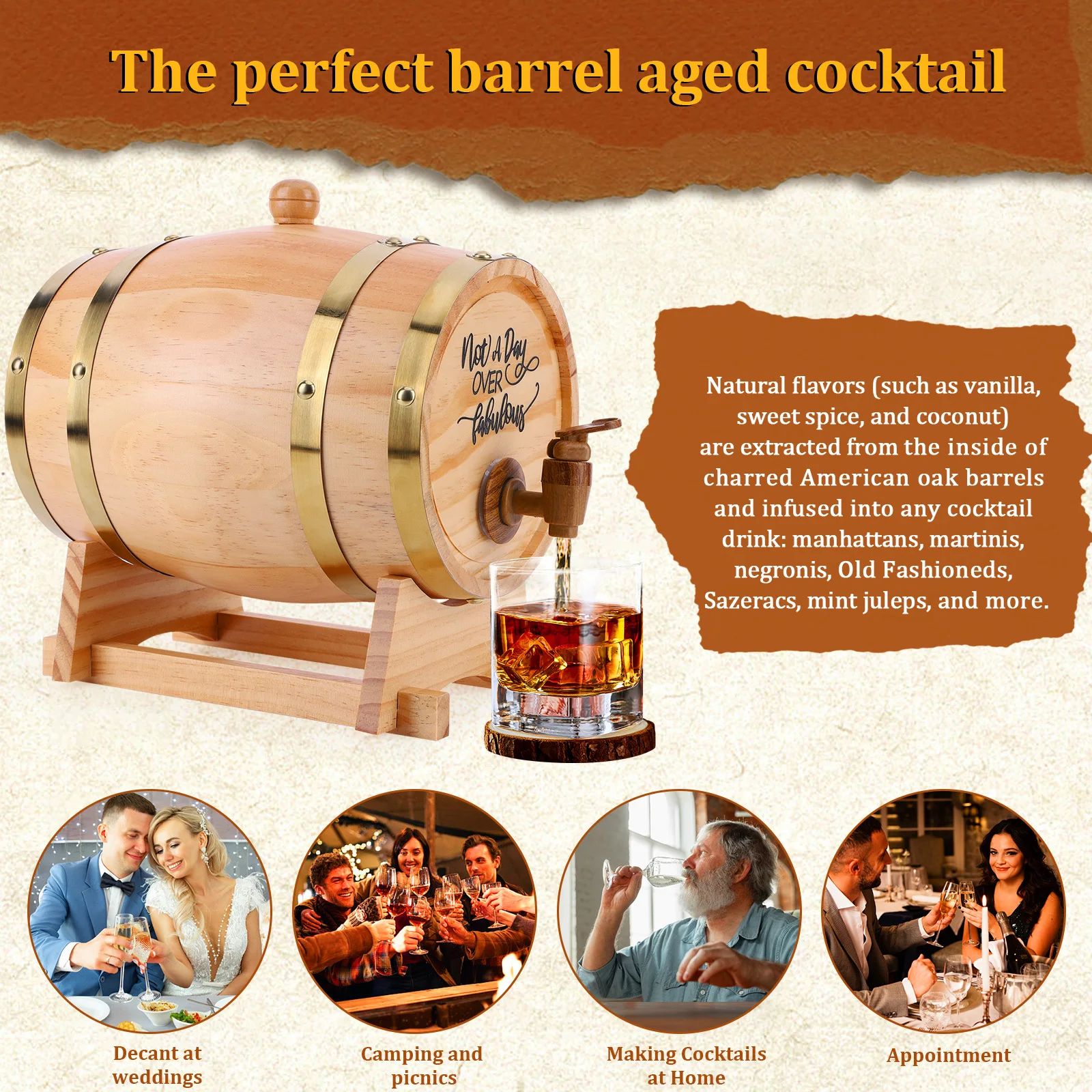 3L Wooden Whiskey Barrel with  – обзор и цена Wine Beer Whiskey