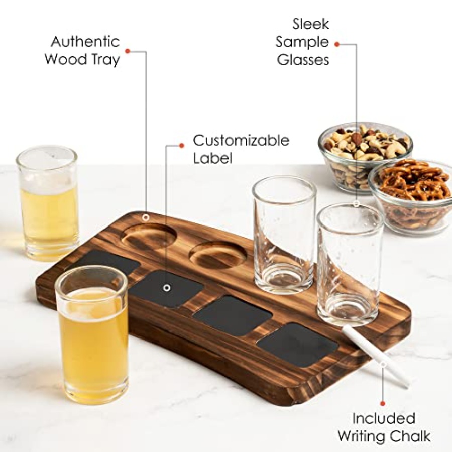 Beer Flight Boards with Glasse – обзор и цена Wine Beer Tasting
