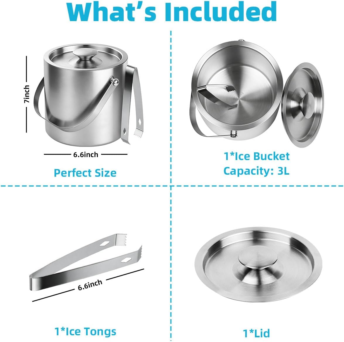 Stainless Steel Ice Bucket - 3 – обзор и цена Wine Beer Images