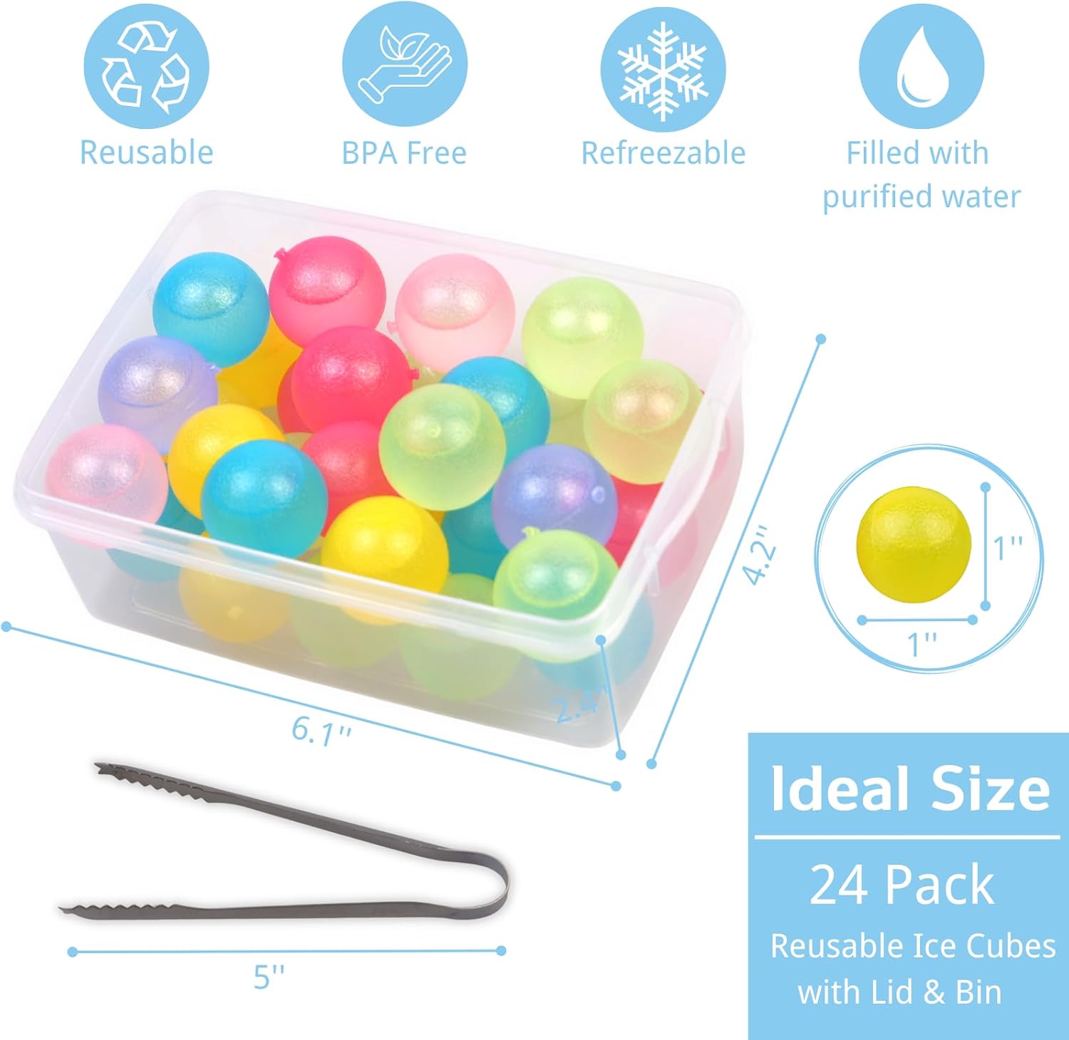 24 Pack Reusable Ice Cubes wit – обзор и цена Wine Beer Images