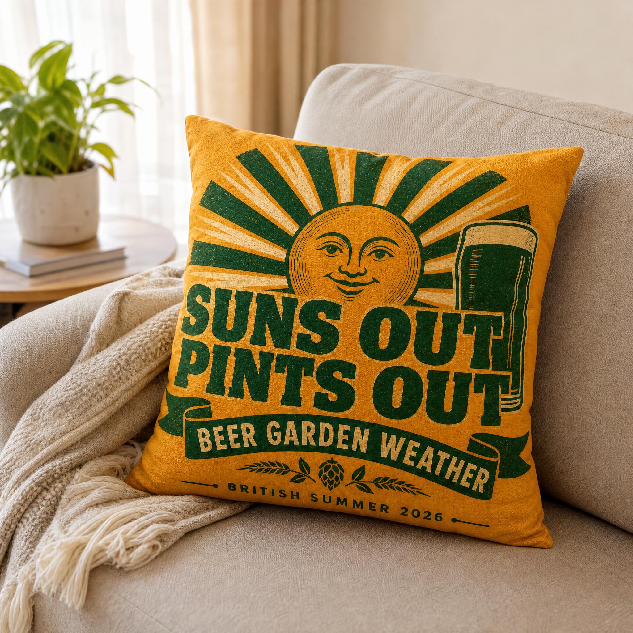 Summer Beer Garden Sign Pillow – обзор и цена Beer & Wine Grab