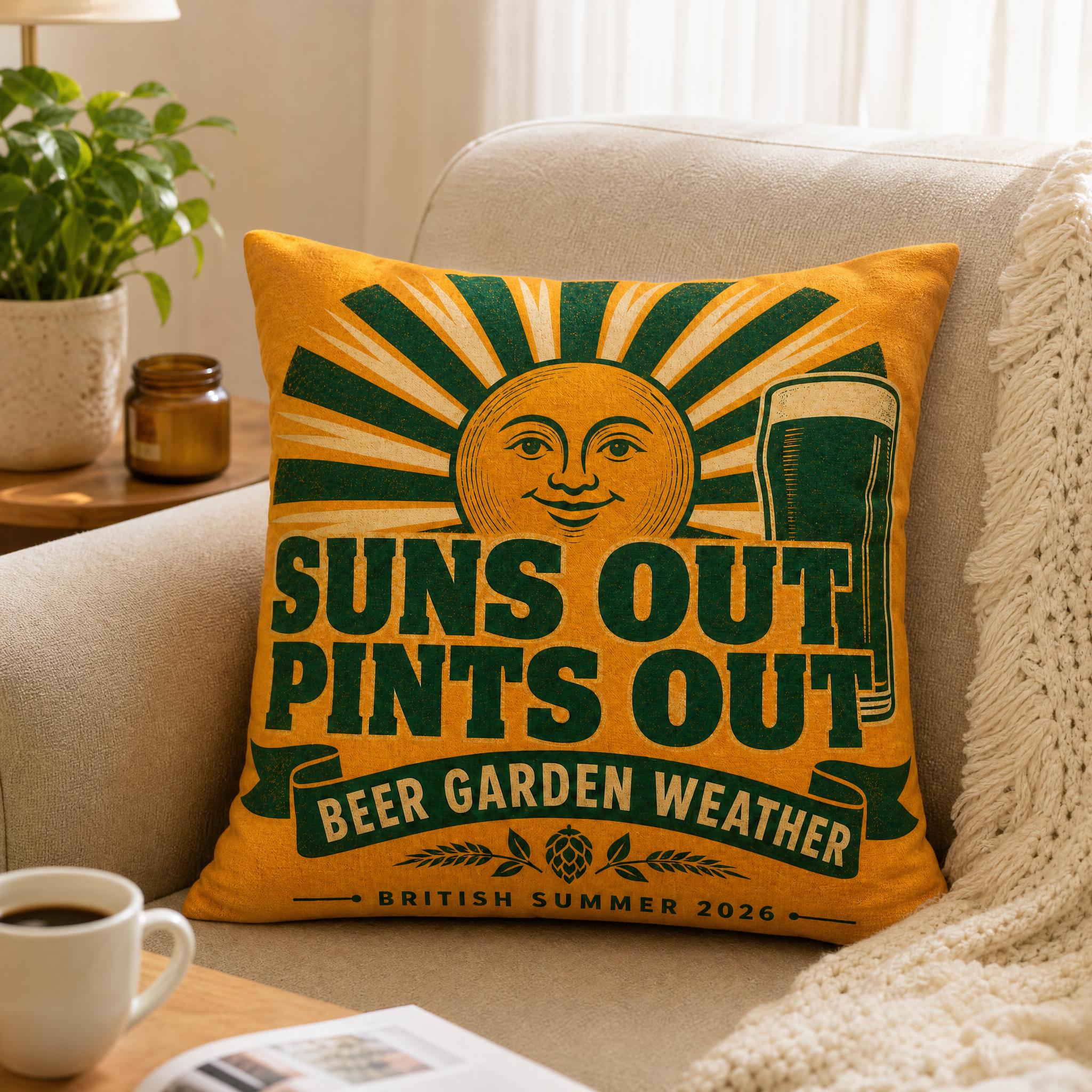 Summer Beer Garden Sign Pillow – обзор и цена Beer & Wine Grab