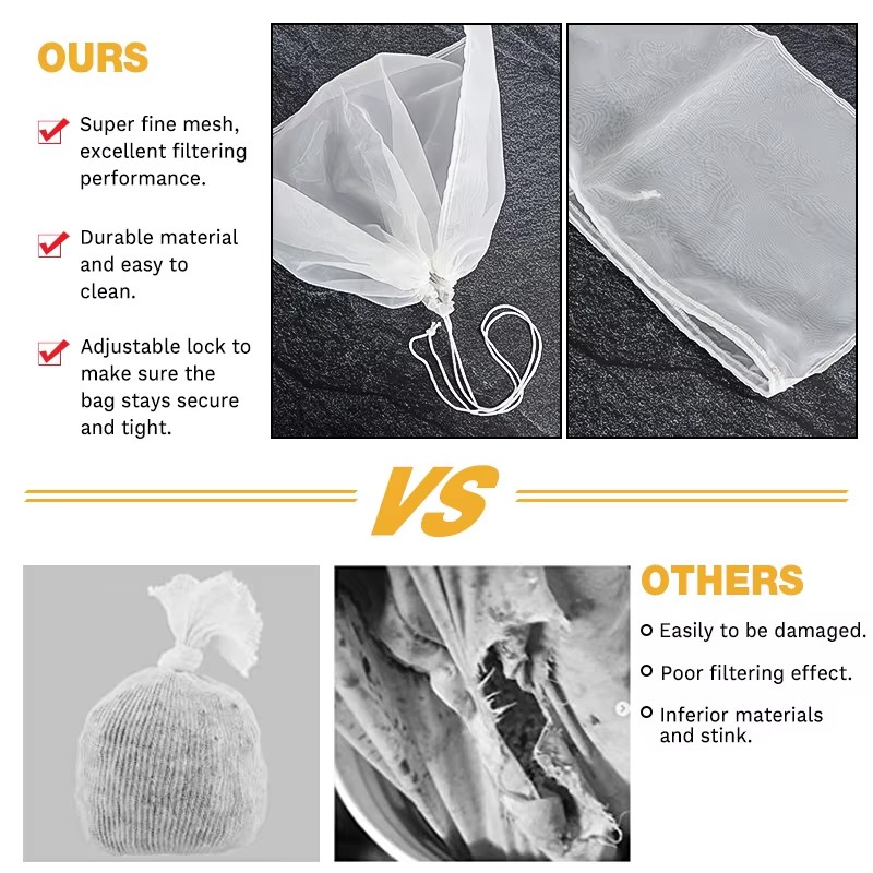 3Pcs Brew Bag 100 Mesh Straini – обзор и цена Wine Beer Food