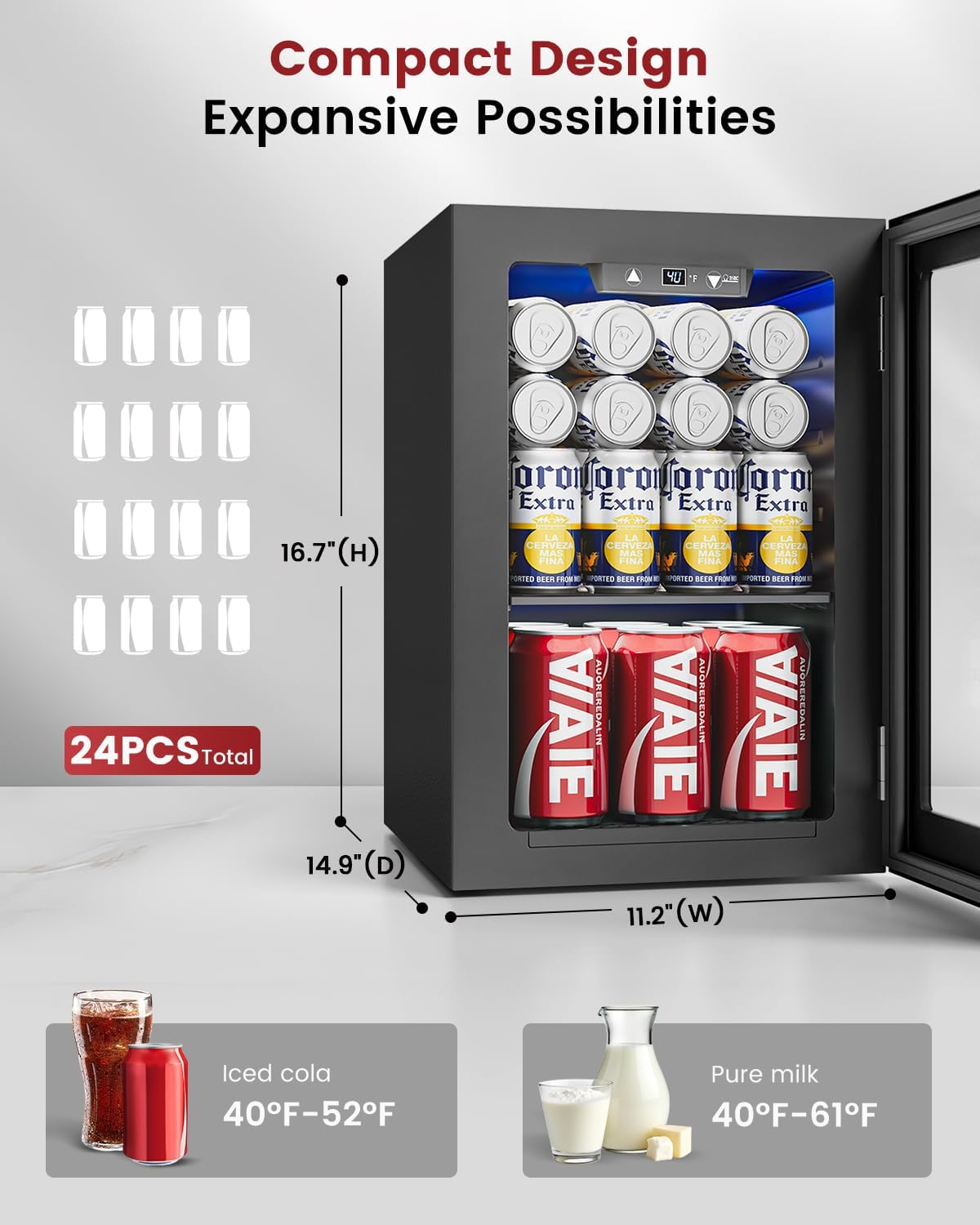 24 Can Mini Fridge with Digita – обзор и цена Wine Beer Images