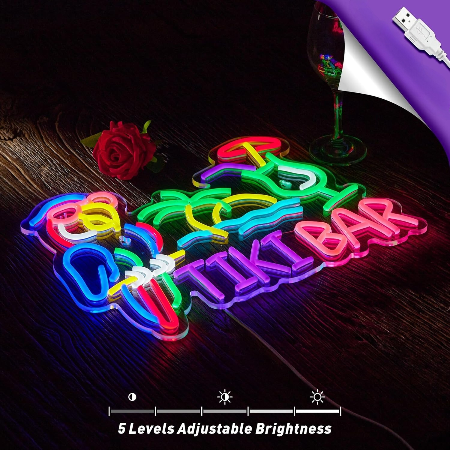 Tiki Bar Parrot Palm Tree Neon – обзор и цена Beer & Wine Grab