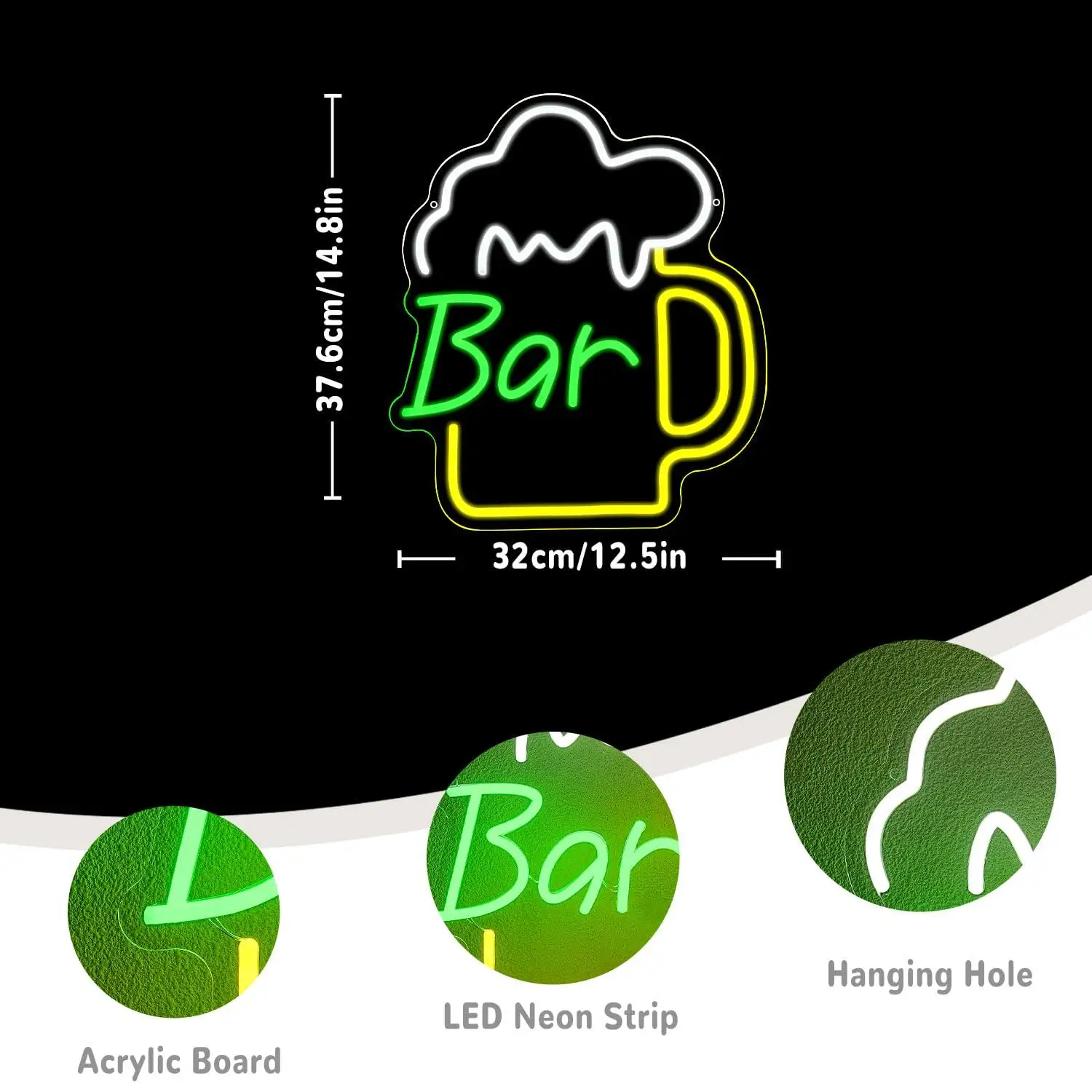 Beer Bar Neon Sign USB Dimmabl – обзор и цена Beer & Wine Grab