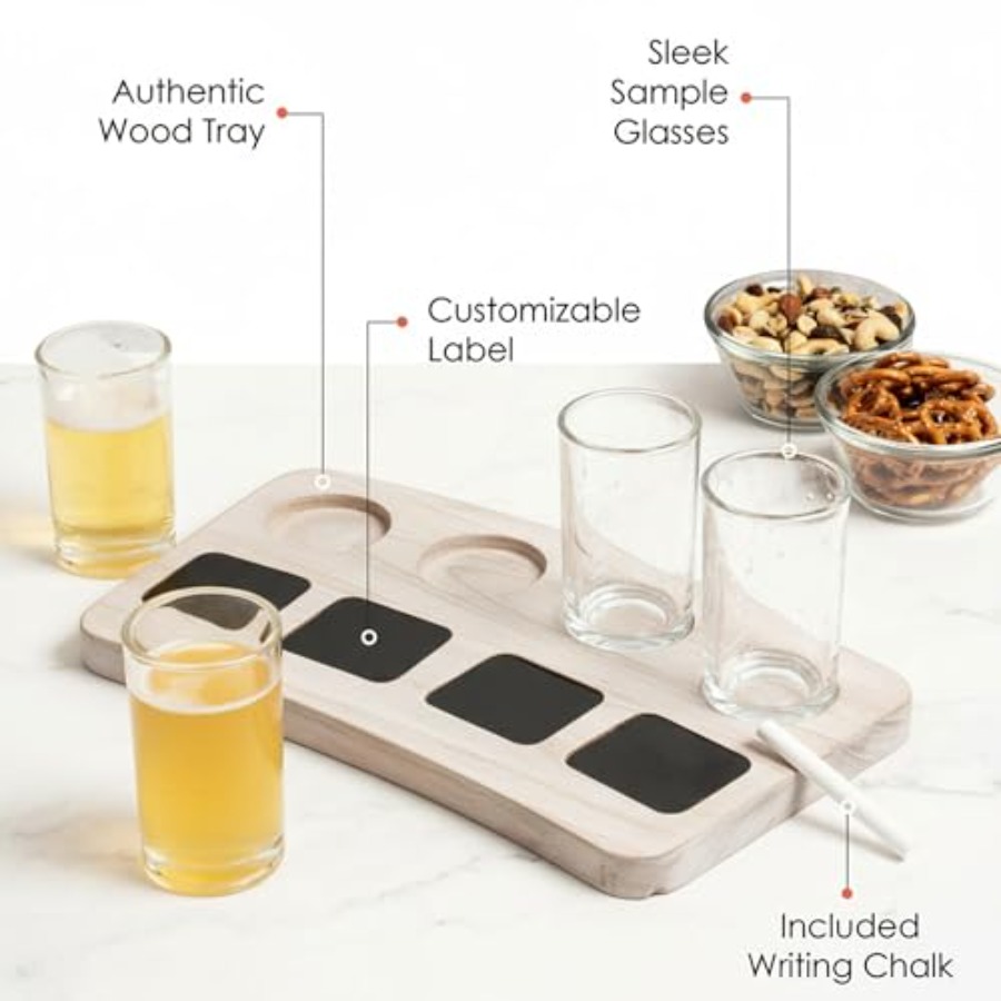 Beer Flight Boards with Glasse – обзор и цена Wine Beer Tasting