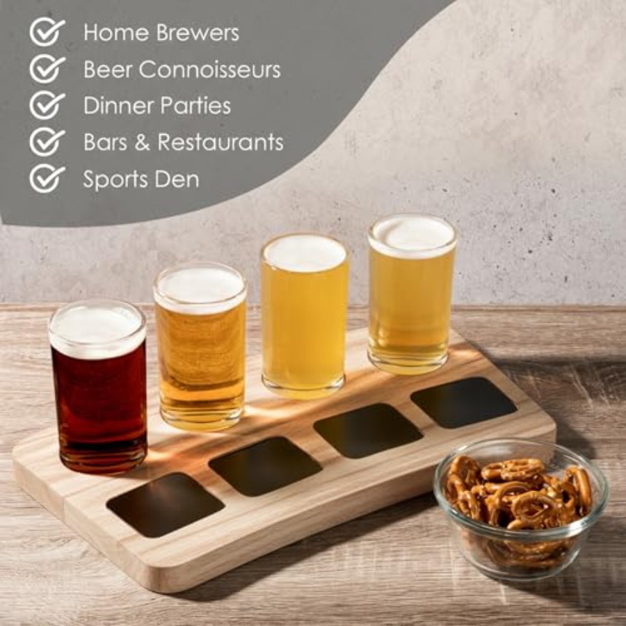 Beer Flight Boards with Glasse – обзор и цена Wine Beer Tasting