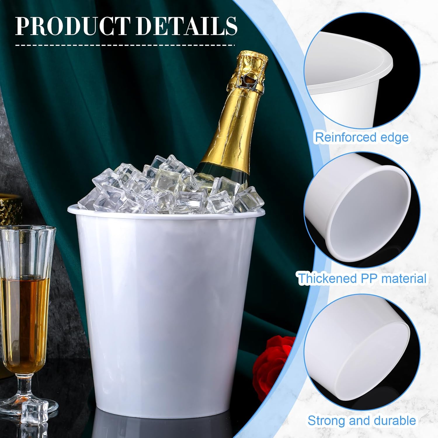 24 Plastic Ice Buckets for Par – обзор и цена Wine Beer Images