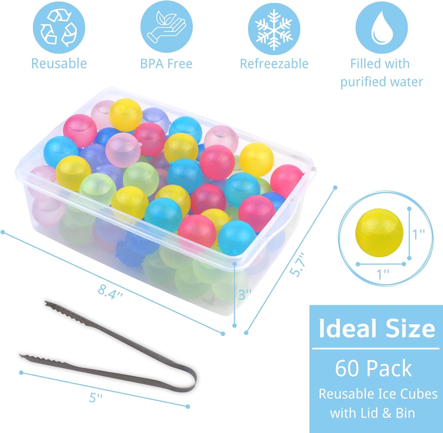 60 Pack Reusable Ice Cubes Rou – обзор и цена Wine Beer Images