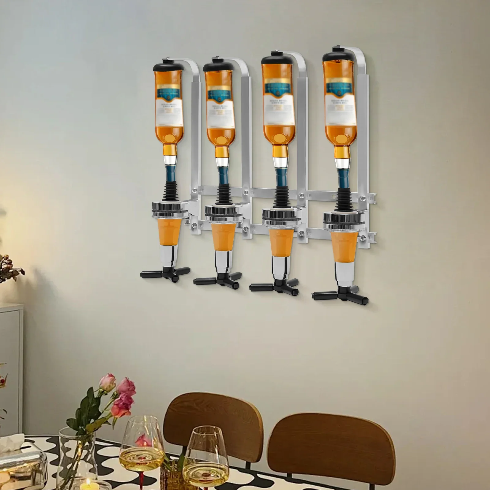 4-Bottle Wall Mount Liquor Dis – обзор и цена Wine Beer Whiskey