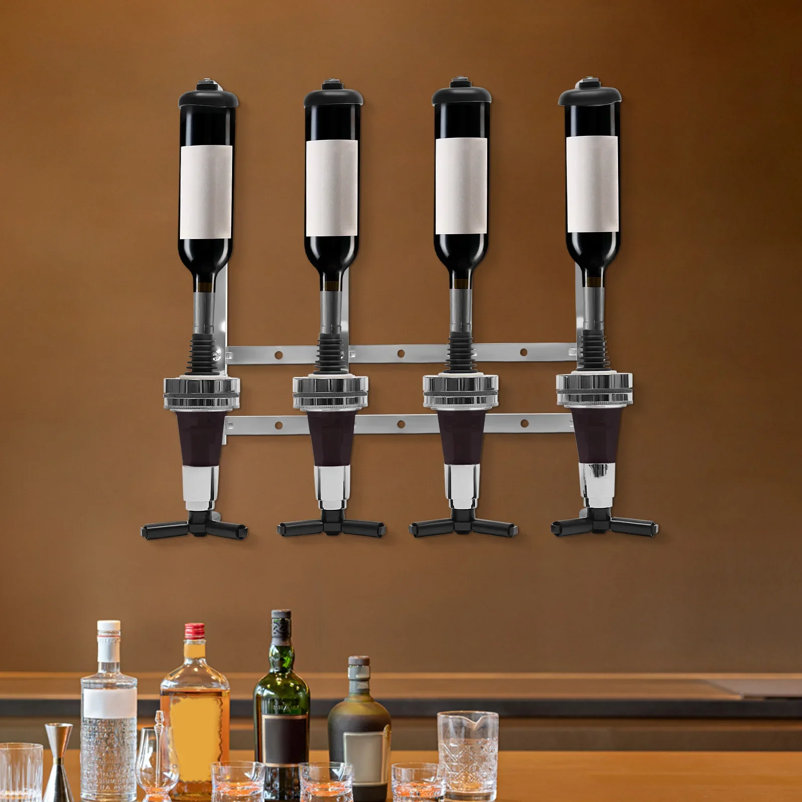4-Bottle Wall Mount Liquor Dis – обзор и цена Wine Beer Whiskey