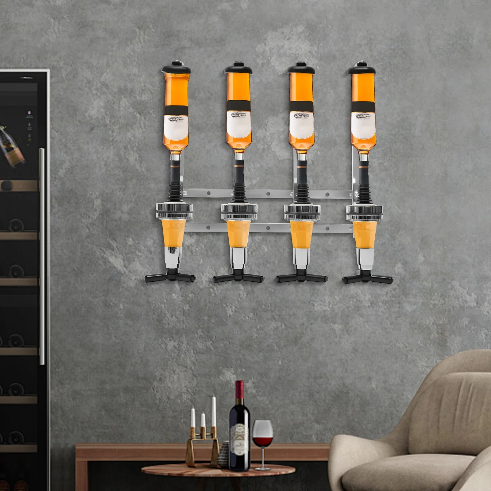 4-Bottle Wall Mount Liquor Dis – обзор и цена Wine Beer Whiskey
